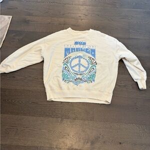 American Eagle Outfitters Cream Graphic Sweatshirt
